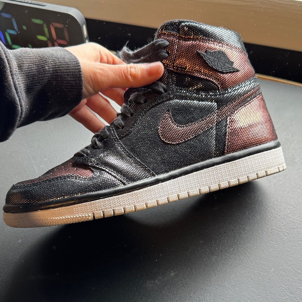 Nike Black and Metallic Red High-Tops